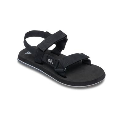 Sandale QUIKSILVER "Monkey Caged", Herren, Gr. 12(45), schwarz (schwarz 3), Obermaterial: Textil [Chemiefaser] / Außensohle: Gummi., Schuhe Sandale