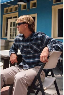 O'Neill s Coastline Flannel Long Sleeve Shirt in Black, Size Large, Spandex