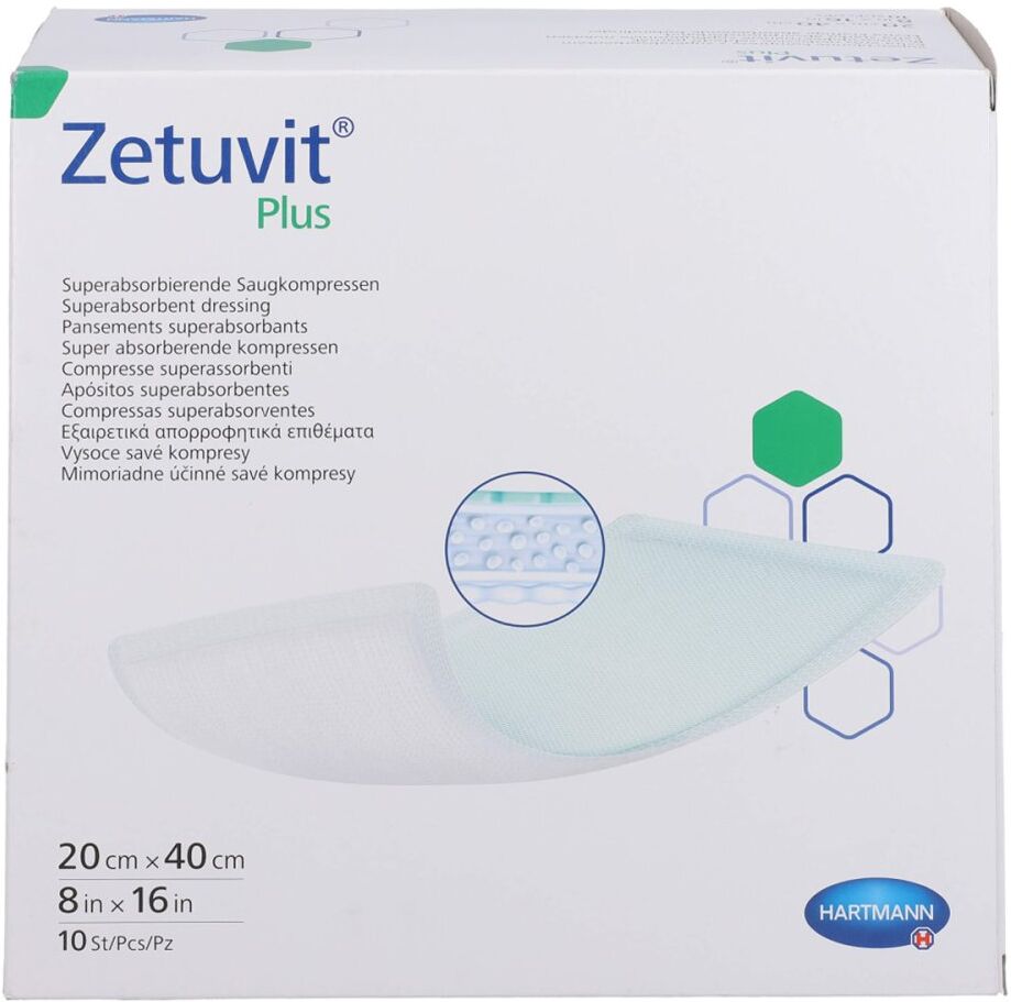 Zetuvit Plus Extrastarke Saugkompr.steril 20x40 Cm