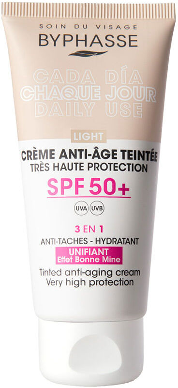 Byphasse Crème Visage Anti-âge avec couleur SPF50+ #light