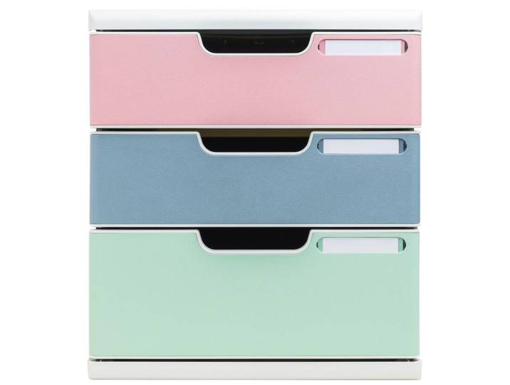 EXACOMPTA Module de classement Modulo 3 tiroirs Autentik - Couleurs assorties