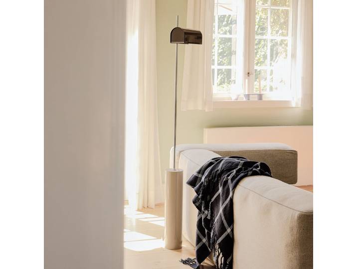 Lampadaire LED Reflector orange, hauteur 160 cm - Hübsch - Salon / séjour - Scandinave - Métal - Avec abat-jour