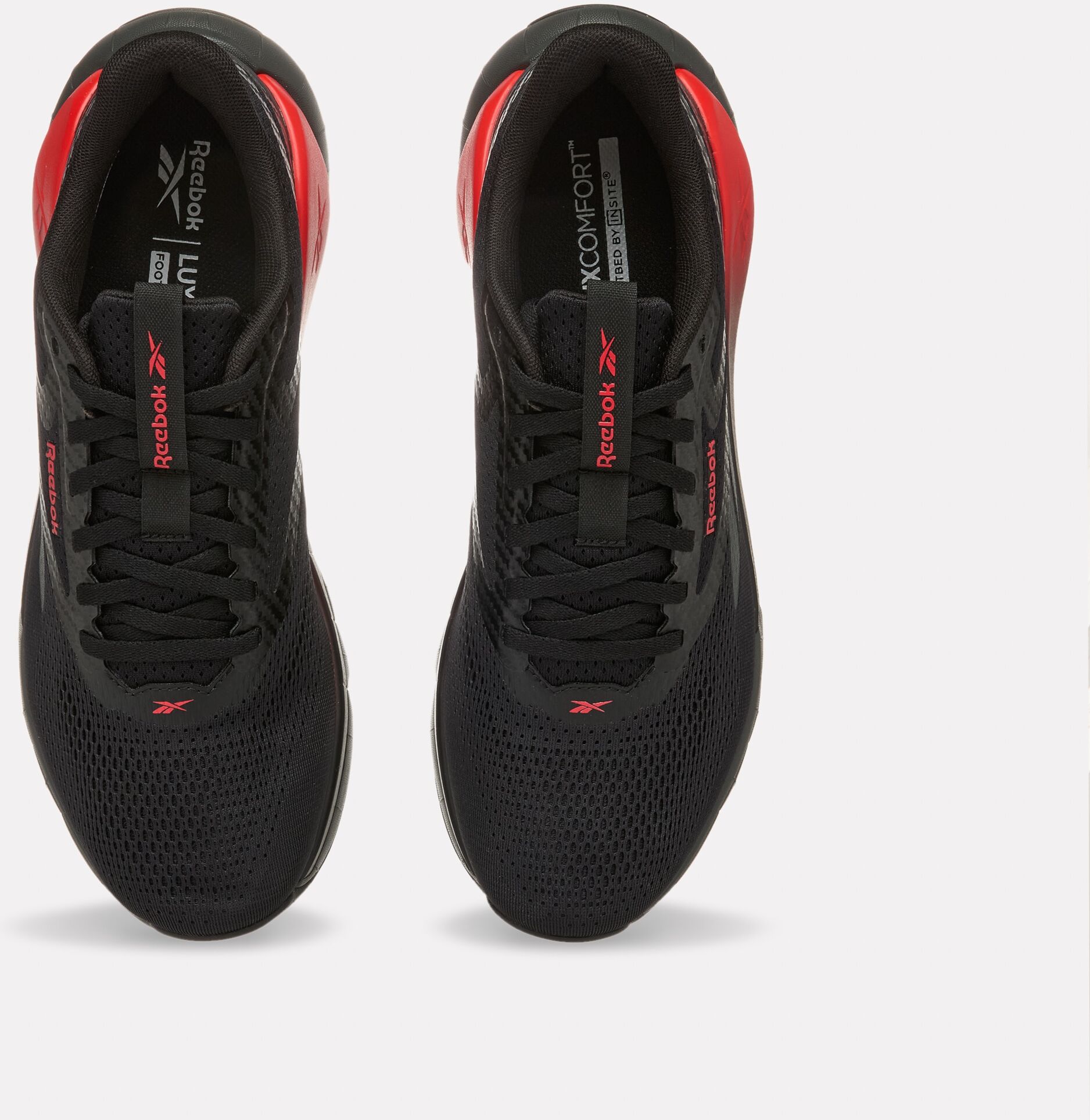 Trainingsschuh REEBOK "REEBOK FLEX TRAINER", Gr. 47, schwarz (schwarz, grau6, sport rot), Synthetik, Textil, Schuhe Trainingsschuh, ideal für Gym und Fitnessstudio schwarz, grau6, sport rot 47
