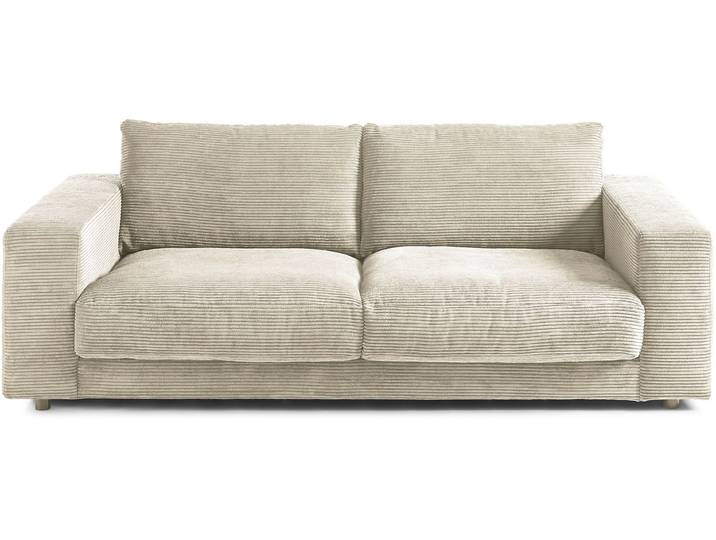 2-Sitzer 3C CANDY Enisa softig und legeres Big-Sofa, bequem und komfortabel , beige (nature), B:230cm H:85cm T:127cm, 88% Polyester, 12% Polyacryl, Sofas, 2-Sitzer, Zeitloses und stylisches Loungemöbel, in Breitcord