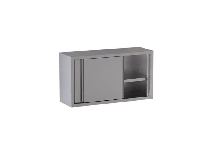 GastroHero Wandhängeschrank Hängeschrank Edelstahl Küche 100 cm vormontiert Wandhängeschrank, AISI 430, europäisches Qualitätsprodukt, hygienische Verarbeitung
