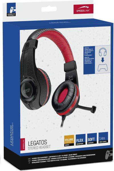 Speedlink Legatos Stereo Headset-Zwart / Rood (Diversen) Nieuw