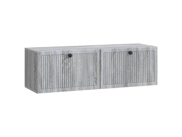 KUPTYERFG TV Lowboard Wandhängend Graues Sonoma 98x31x30 cm Hängeschrank Platzsparendes Wandboard für Wohnzimmer und Schlafzimmer mit zwei Klapptüren für übersichtliches Kabelmanagement.