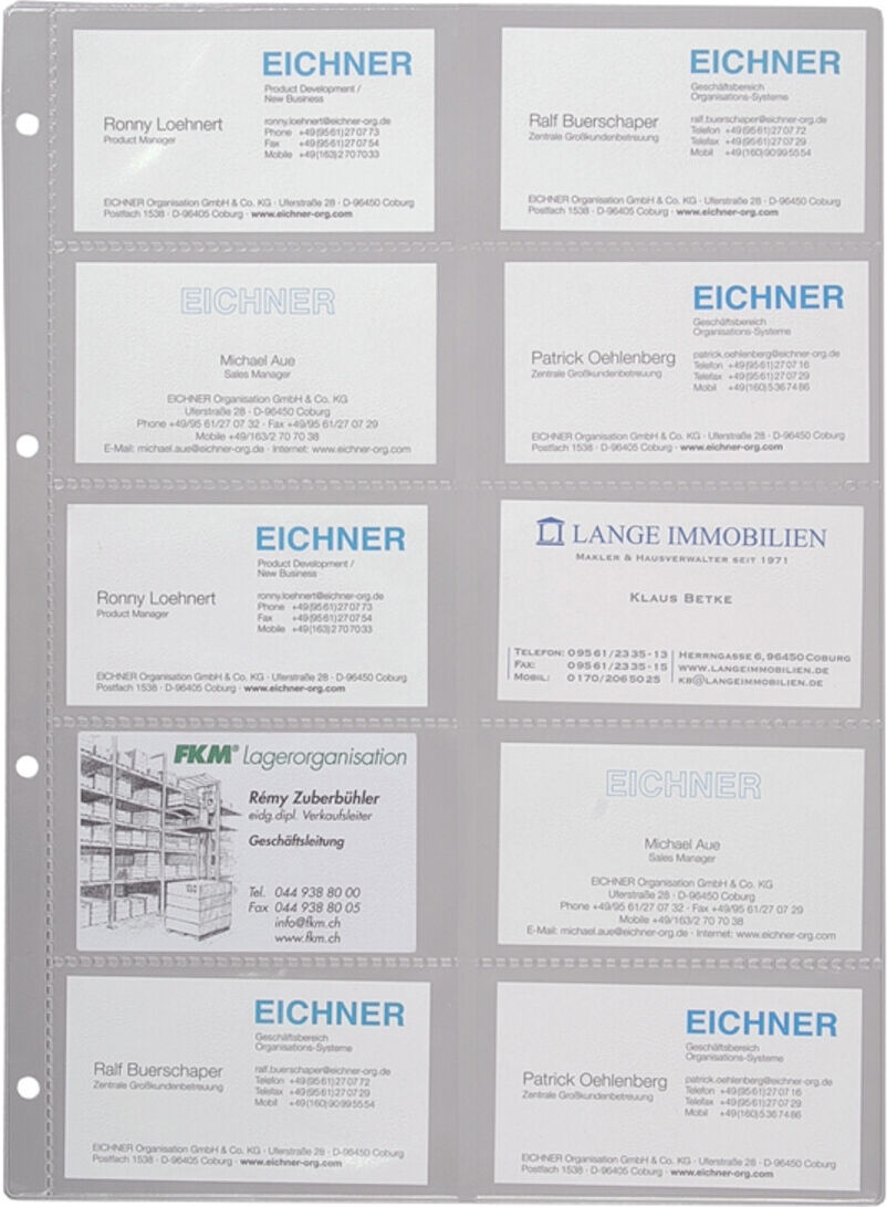 Eichner Visitenkartenhüllen für Visitenkartenalb (9218-02009)