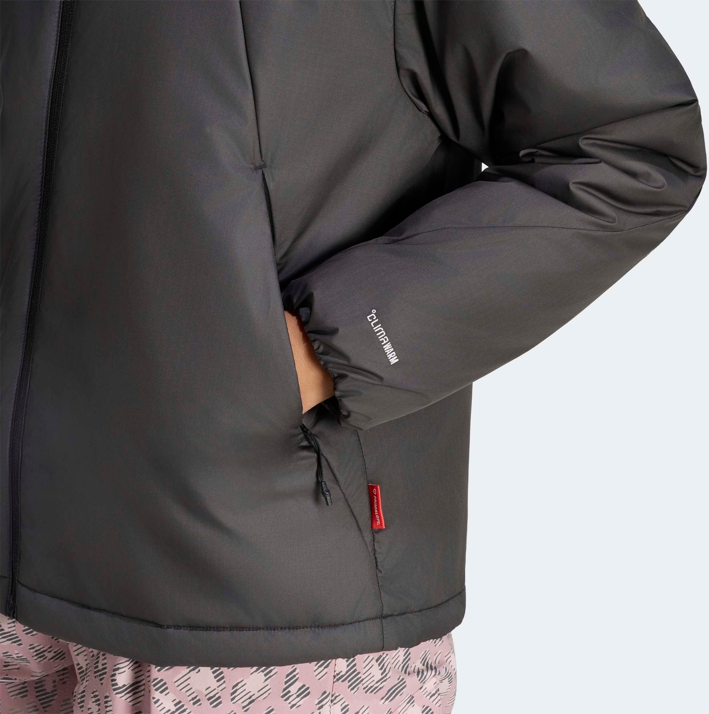 Outdoorjacke ADIDAS TERREX "MULTI PRIMALOFT, KAPUZE, ISOLIEREND", Damen, Gr. L, grau (schwarz), Obermaterial: 100% Polyester, Jacken Outdoorjacke, für Erwachsene, mit Reissverschluss, aus Polyester schwarz L