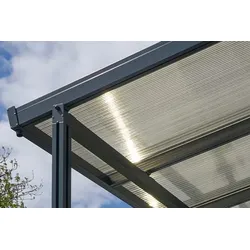 Gutta Einzelcarport Premium weiß/anthrazit Acryl bronce Anthrazit