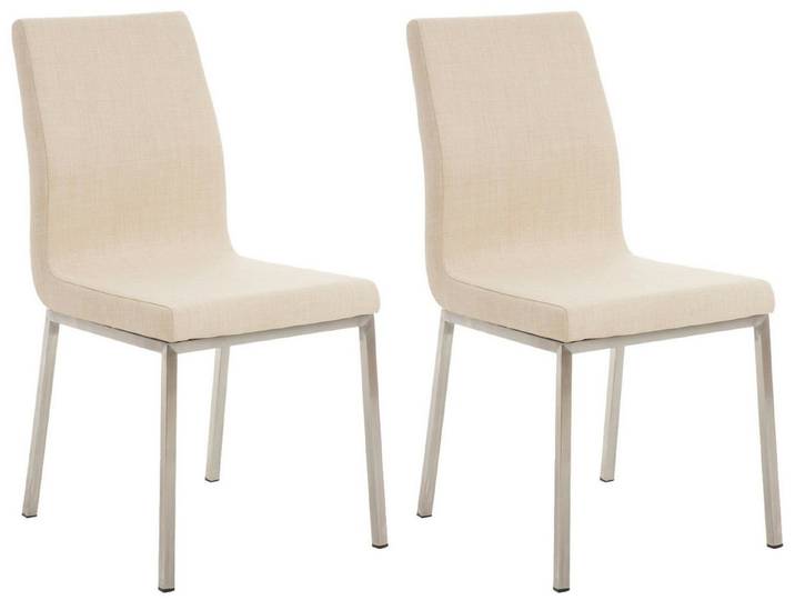 CLP Esszimmerstuhl Colmar Stoff (2er Set), Edelstahlgestell