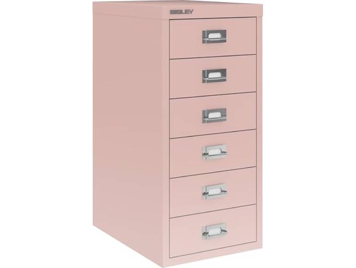 Bisley Multidrawer Schubladenschrank aus Metall mit 6 Schubladen DIN A4 ohne Sockel - Farbe: Pastellpink