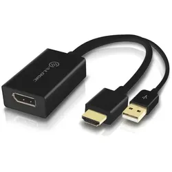 ALOGIC HDDPU-ACTV Videokabel-Adapter DisplayPort HDMI + USB Schwarz