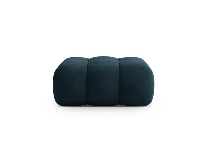 Pouf en velours pétrole profond