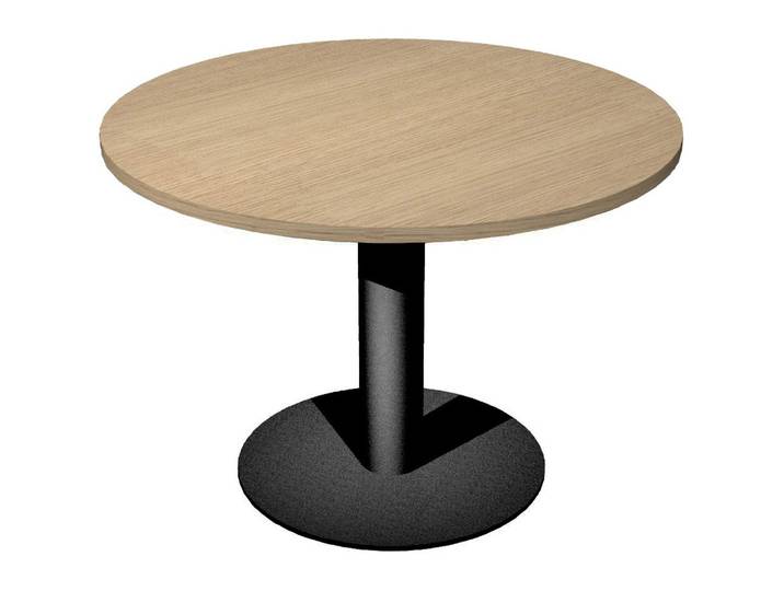 Table ronde de réunion Eminence - Ø 100 cm - Plateau Chêne - Pied Noir