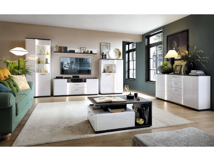 Beleuchtetes Sideboard 161 cm 161 x 87 x 40cm Weiß