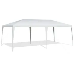 Helloshop26 - Gartenpavillon 3 m x 6 m mit geräumigem Innenraum und wasserdichtem Zelt modernes Design weißer Stahl 20_0014441