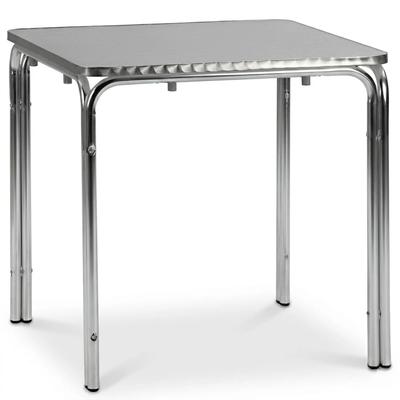 Quadratische Aluminiumtische 60x60 cm für die Terrasse. Stapelbare Möbel für den Innen- und Außenbereich von Bars, Restaurants und Cafeterias.