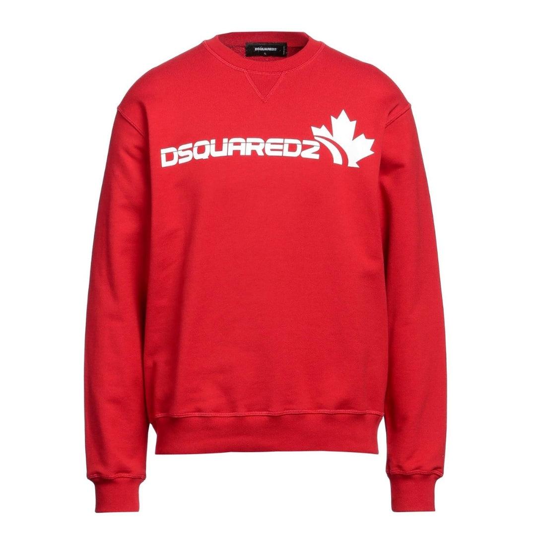 Dsquared2 Bold Maple Leaf Logo Rode Sweatshirt