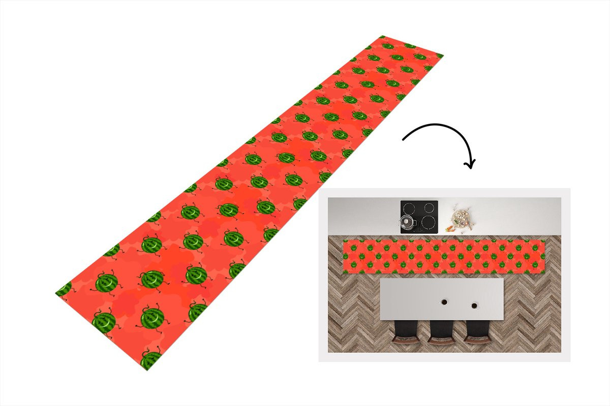 KitchenYeah Keukenloper Meloen Patronen Kawaii - Breedte: 60 cm, Lengte: 360 cm