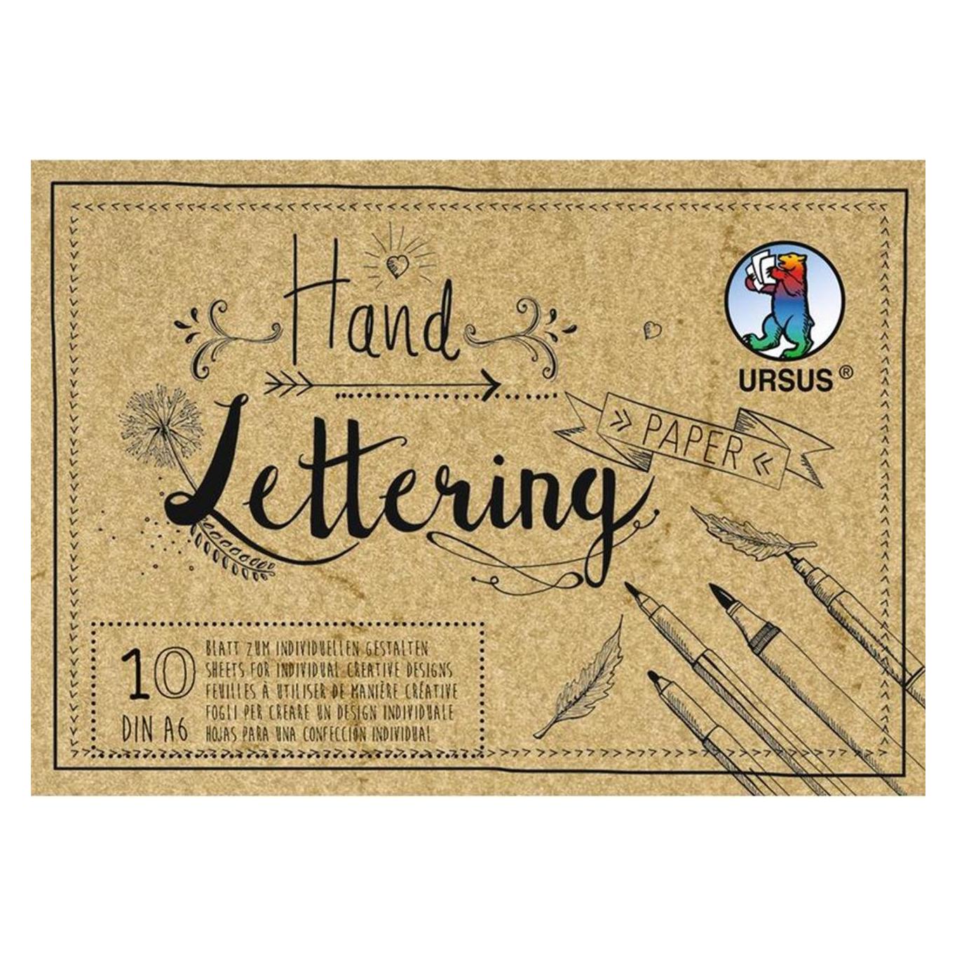 Ursus Zeichenblock Handlettering A6, 190 g/m², 10 Blatt, Braun (A6) (24936410)