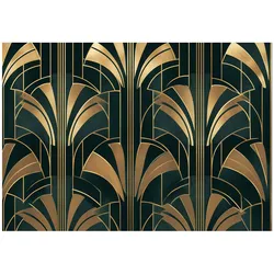 FOTOTAPETE Art Deco Gold Grün 250x175 cm