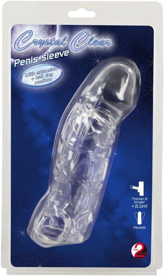 Crystal Manchon pénien avec extension et anneau testiculaire