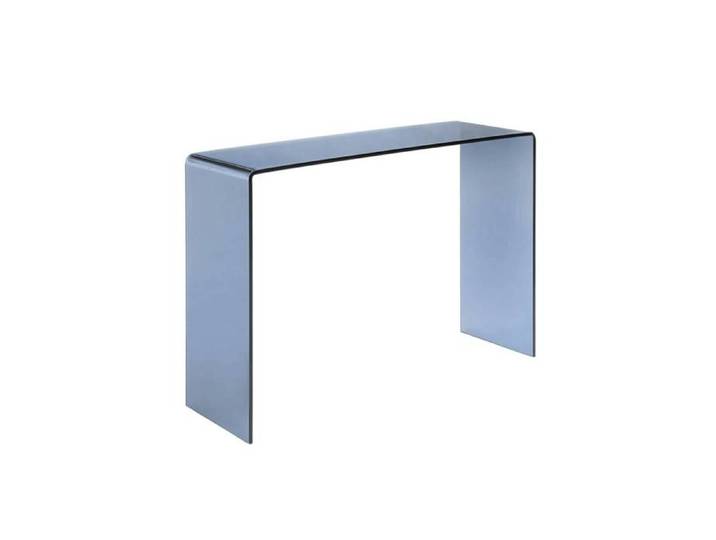 Console rectangulaire en verre trempé 110cm bleu gris - Glintz