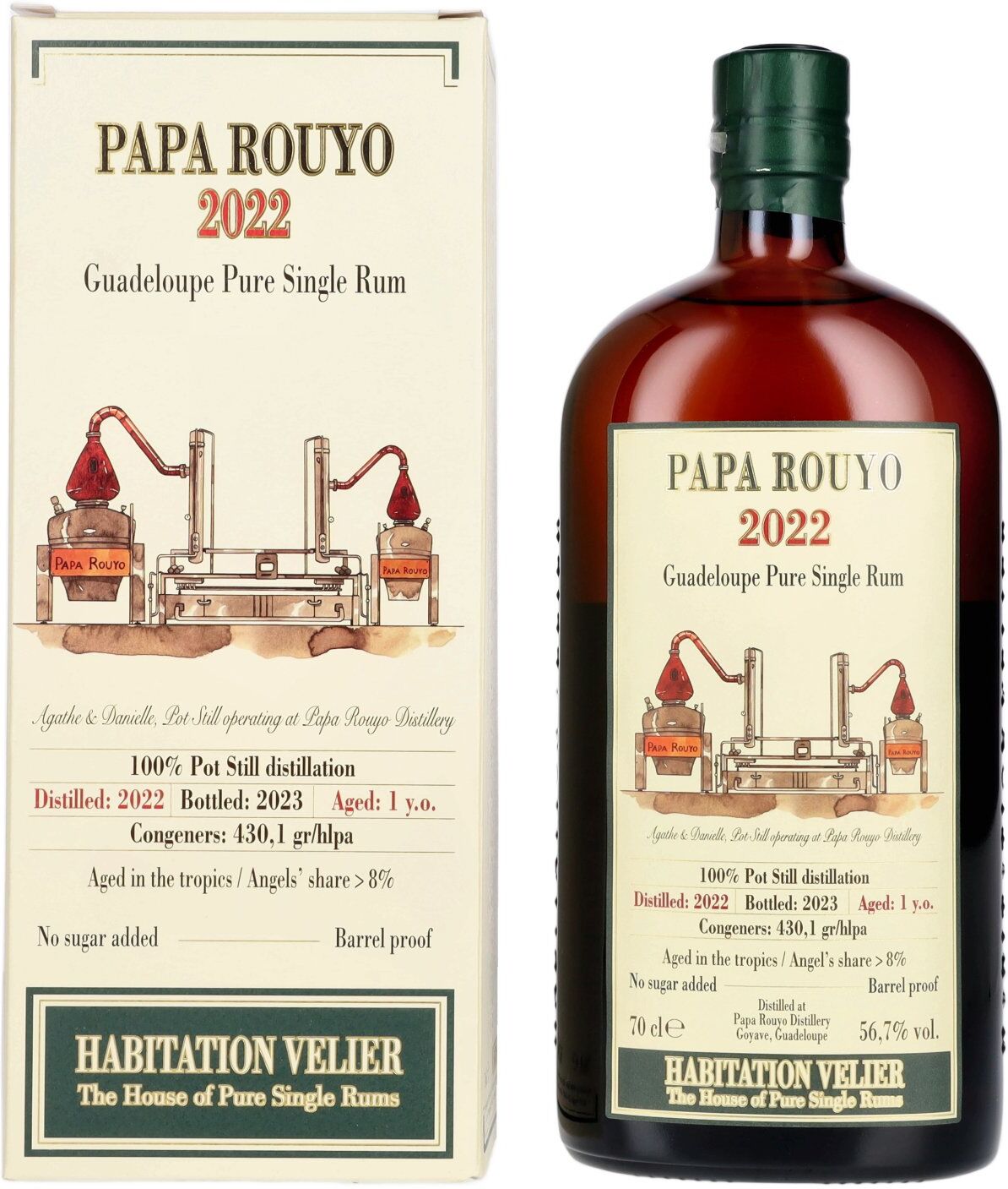 Habitation Velier PAPA ROUYO Guadeloupe Pure Single Rum 2022 56,7% Vol. 0,7l in Geschenkbox