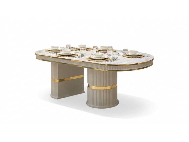 JVmoebel Säulen-Esstisch Esstisch Stil modern beige praktisch Esszimmer komfortabel (1-tlg)