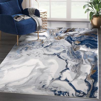 Abani Rugs Regal REG140A Abstract Grey Blue Area Rug