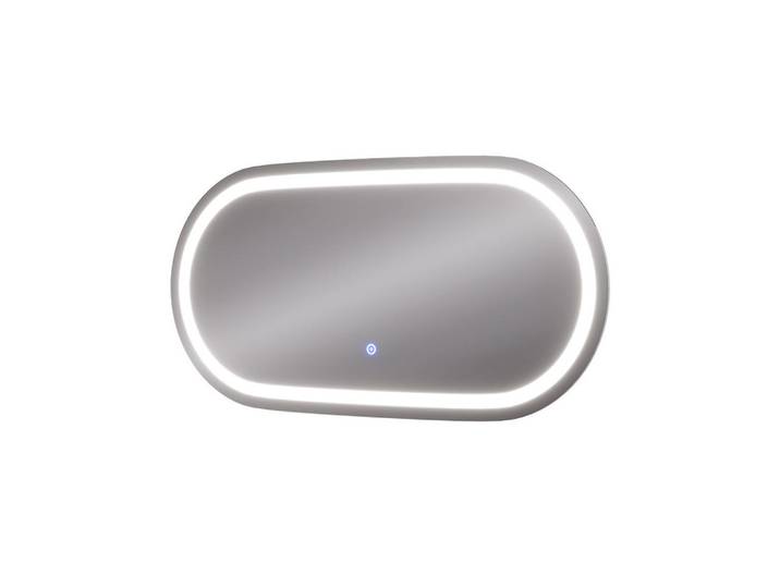 Vicco Badezimmerspiegel Miral Glas 80 x 40 cm mit Frontlight Beleuchtung, Transparent, Oval, 80x40x2.8 cm, Badezimmer, Badezimmerspiegel, Badspiegel