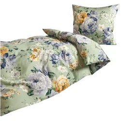 Traumschlaf, Bettwäsche, Rosi grün (Bettwäsche Set, 160x210 cm + 65x100 cm)