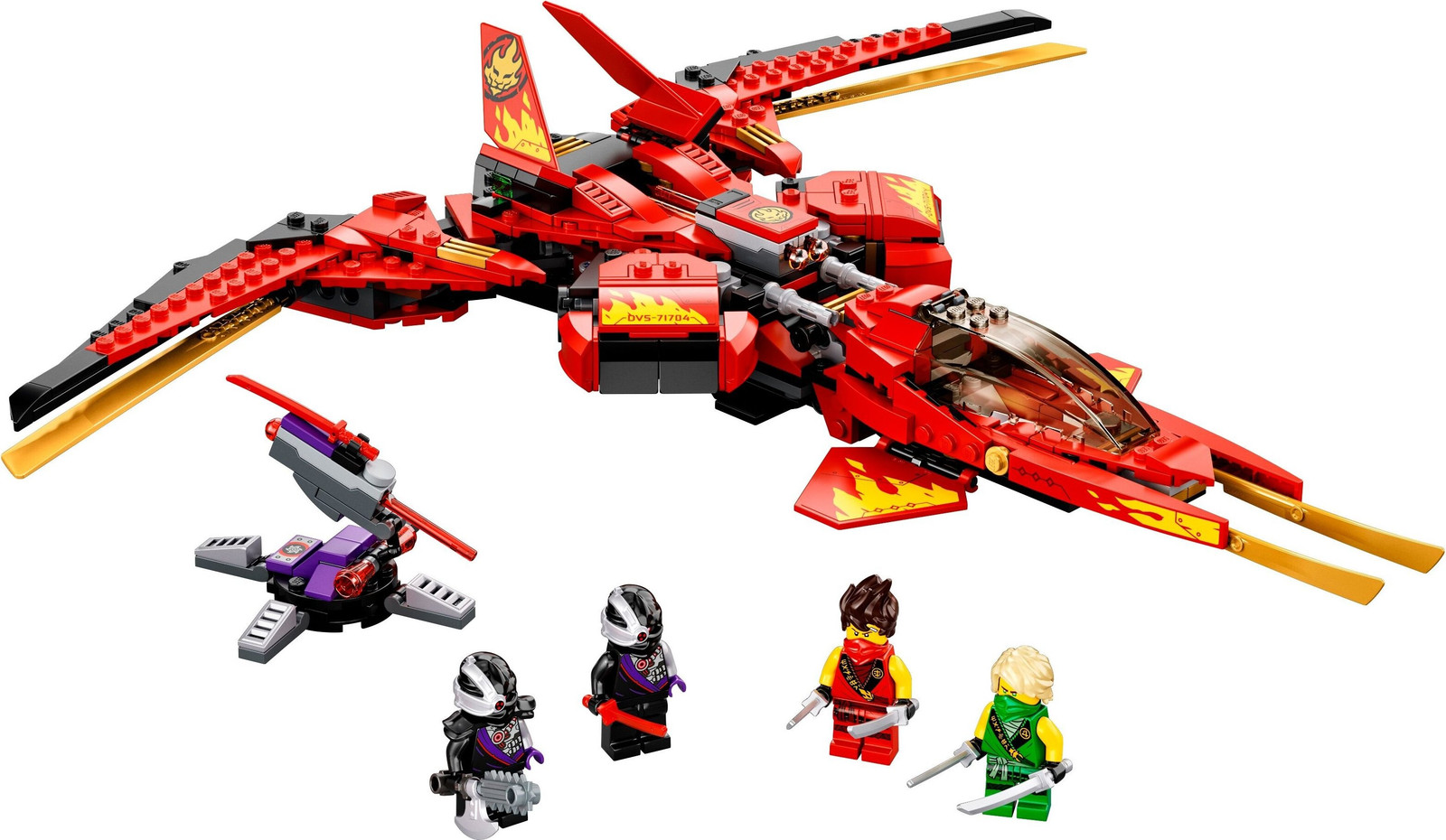 LEGO 71704 NINJAGO Legacy Kai's Super-Jet speelset met Nindroid-jager actiefiguren