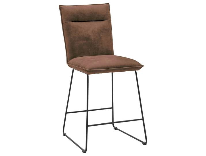 Valnatura Tresenstuhl, Schwarz, Schlamm, Metall, Kufe, Rundrohr, 56x98x62 cm, Stoffauswahl, Typenauswahl, Esszimmer, Barmöbel, Barhocker