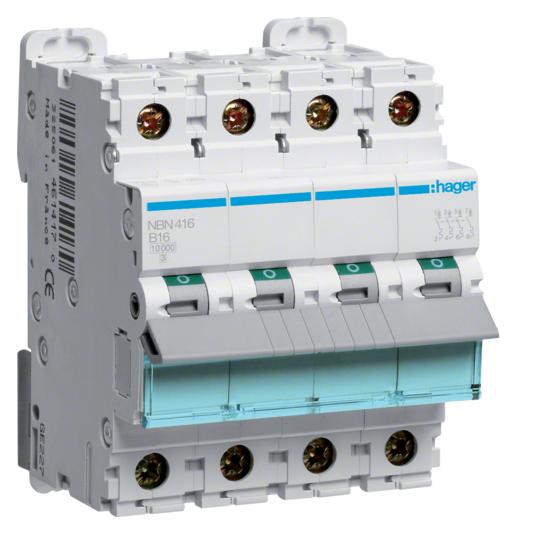 Hager HAG NBN416 LS-Schalter 4P 10kA B-16A 4M (NBN416)