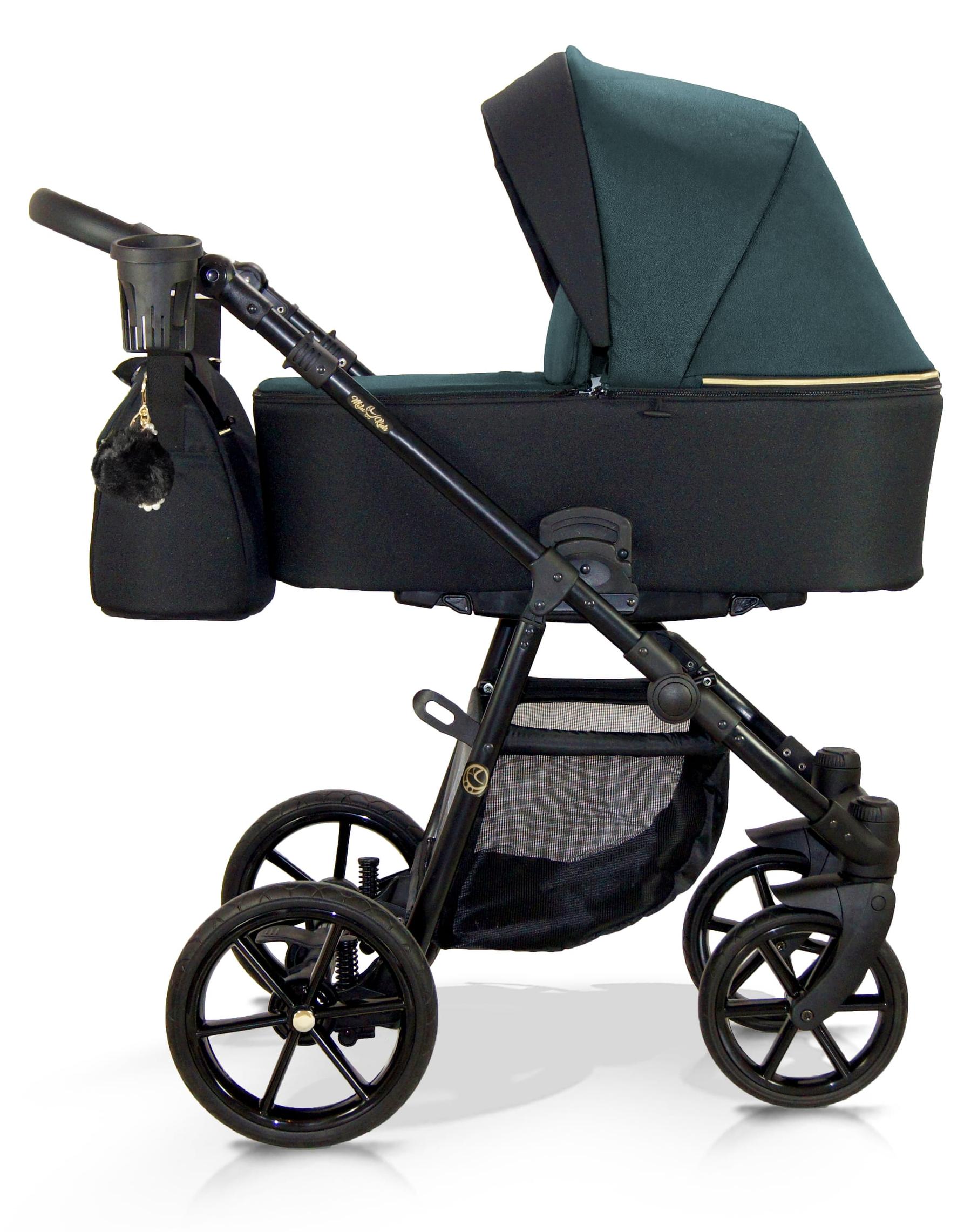 Milukids Risso 3-in-1 Kombikinderwagen Gold mit Babyschale, Gold-Rahmen (RIS-14)