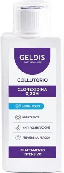 Geldis Clorexidina 0,20% 200 ml Menta Collutorio Azione Intensiva Post-Chirurgica Idratante senza Alcol