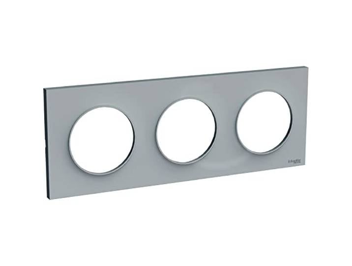 Schneider Electric - Odace Styl plaque Gris 3 postes horizontaux ou verticaux entraxe 71mm - S520706A1