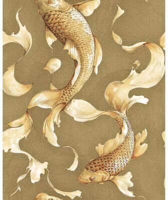 Seabrook Designs Koi Fish Unpasted Wallpaper