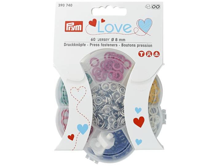 Prym Love Druckknopf Jersey bunt 8 mm Dose 60 Stk.
