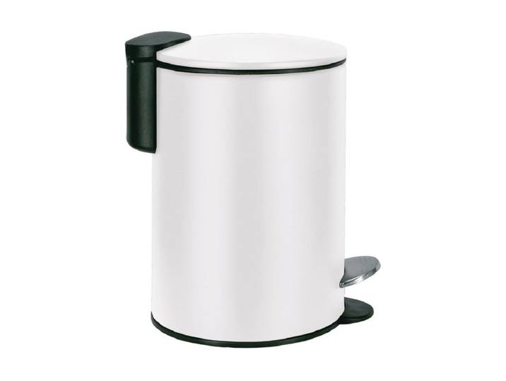 Mülleimer KLEINE WOLKE Treteimer Silence , weiss (weiß), B:17cm H:23,6cm, Metall, Mülleimer, Mülleimer