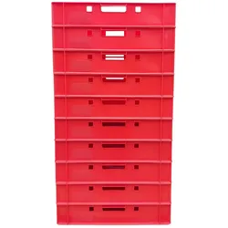 BURI 10x Eurofleischkiste E1 Fleischkiste lebensmittelecht Eurokiste 60x40x12,5cm  E1 rot