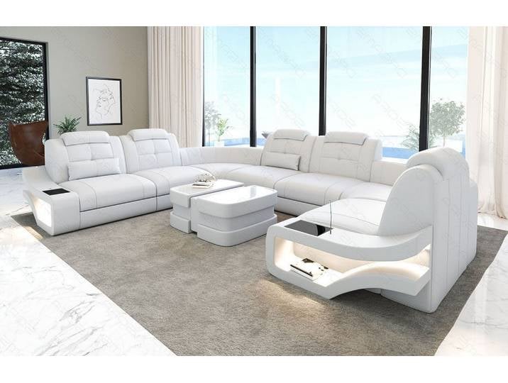 Sofa Elena Eleganz U-Form in Leder