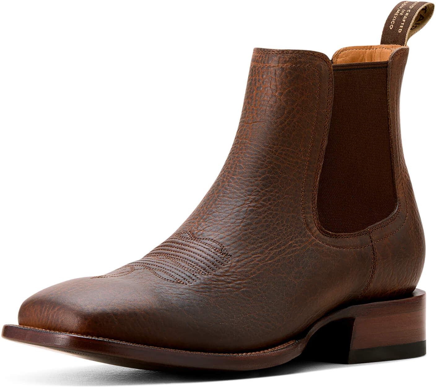 Men's Bench Made Younger Cowboy Boots in Saddle Brown Bison Leather, Size: 8.5 D / Medium by Ariat