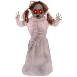 76CM Halloween Dekoration Geisterpuppe mit LED-Lichter, Soundfunktion