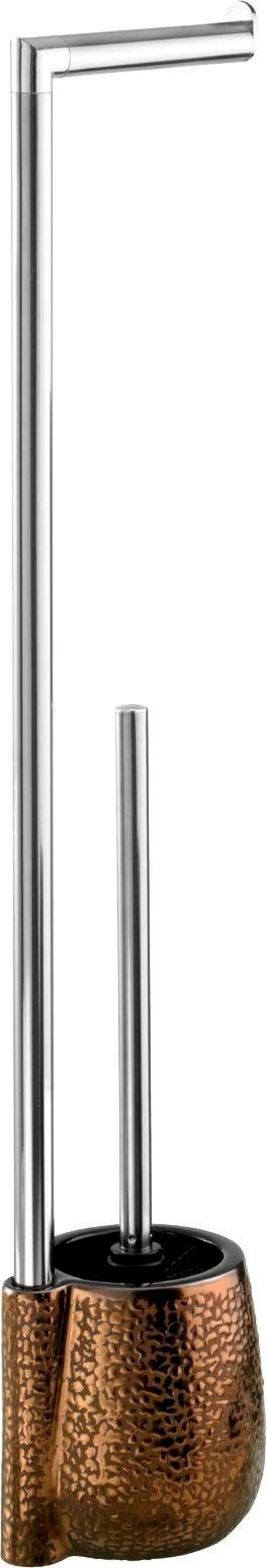 WC-Garnitur WENKO "Marrakesh", braun, B:10,5cm H:72cm L:15cm, Keramik, Reinigungsbürsten, WC-Garnitur, Stand WC-Garnitur