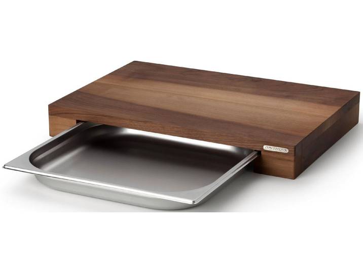 Continenta Schneidebrett Walnuss, Edelstahl, Massivholz, (2-St), mit Schublade