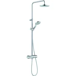KLUDI DIVE Thermostat Dual Shower System, horizontal und vertikal verstellbarem Rohr, 6907905-00, Farbe: Chrom