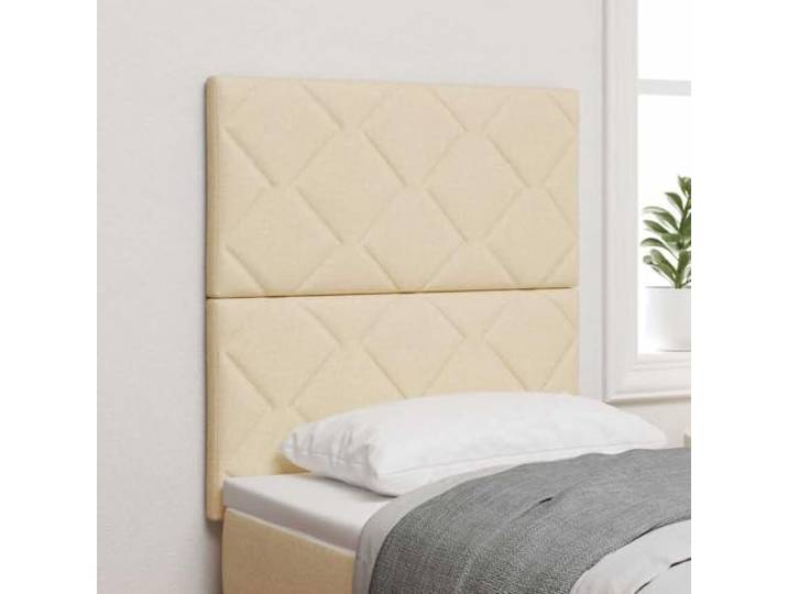 Modernes Kopfteil creme 80 cm aus gepolstertem Gewebe, rechteckiges Kopfteil mit höhenverstellbarem Kopfteil, aus Ingenieurholz und Kiefer massiv, leicht trocken zu reinigen